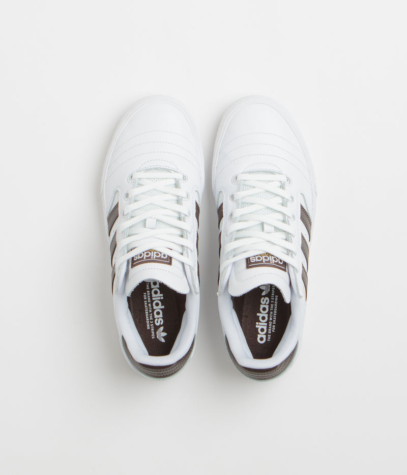 Adidas Busenitz Vulc II Shoes in FTWR White and Aurora Coffee / Gold Metallic