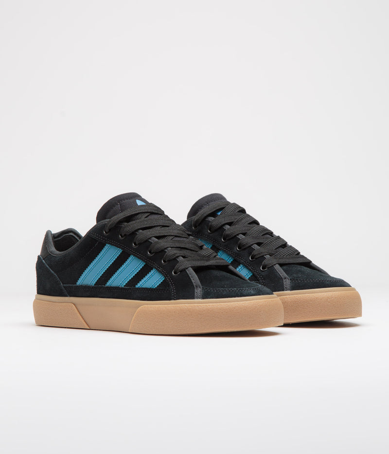 Adidas Court TNS Premiere Shoes in Core Black and Lucid Ray Blue / Gum4