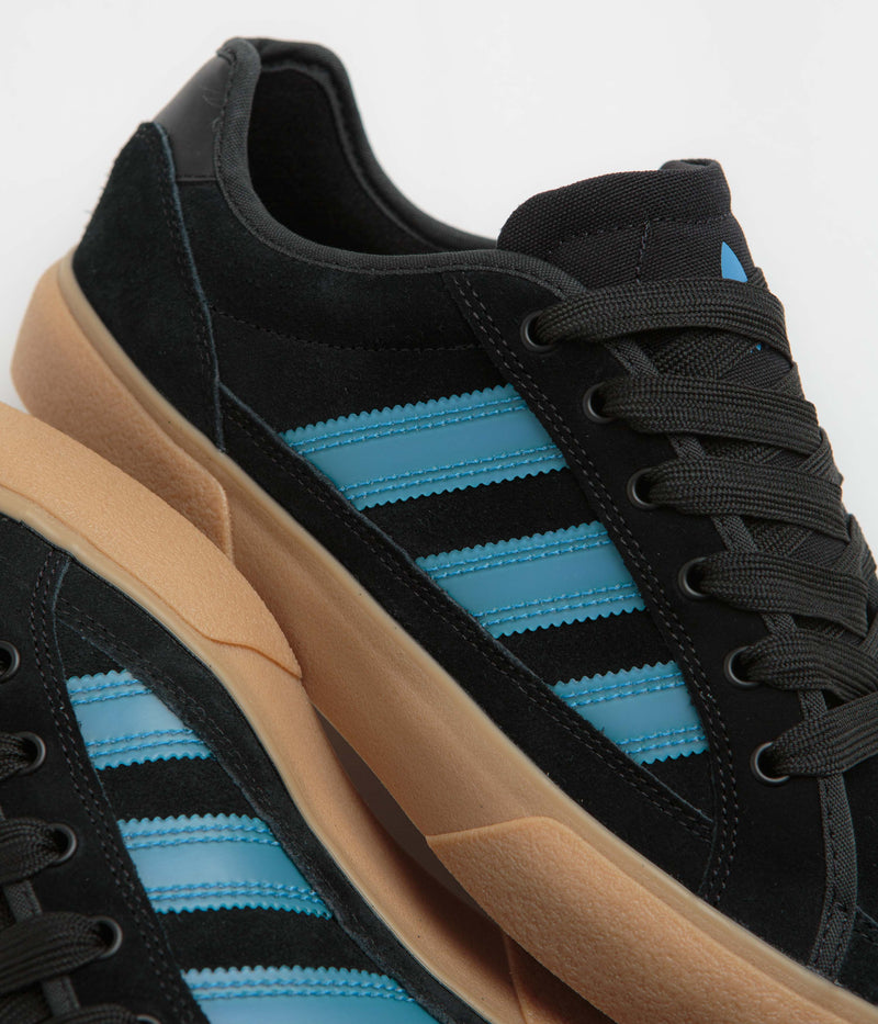 Adidas Court TNS Premiere Shoes in Core Black and Lucid Ray Blue / Gum4