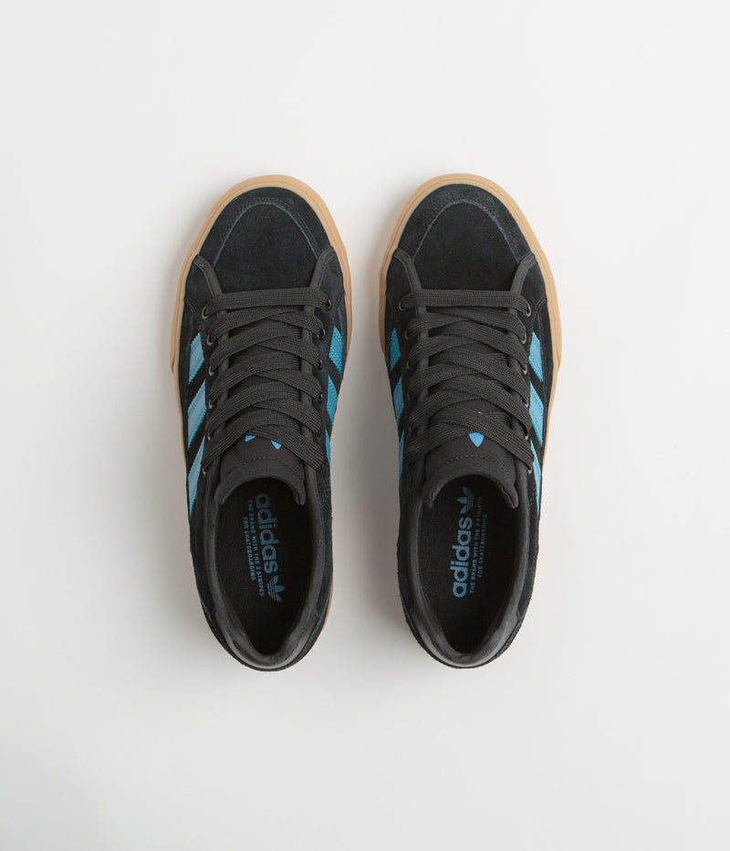 Adidas Court TNS Premiere Shoes in Core Black and Lucid Ray Blue / Gum4