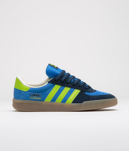 Adidas Glenburn Shoes in Bright Royal and Semi Solar Slime / Collegiate Navy