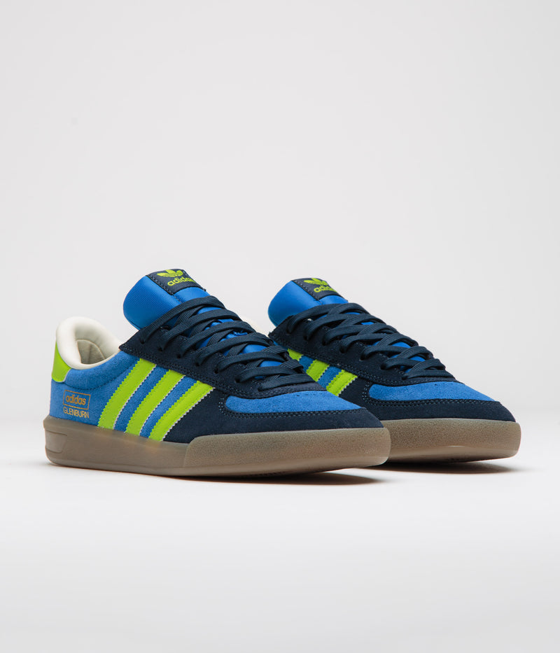 Adidas Glenburn Shoes in Bright Royal and Semi Solar Slime / Collegiate Navy