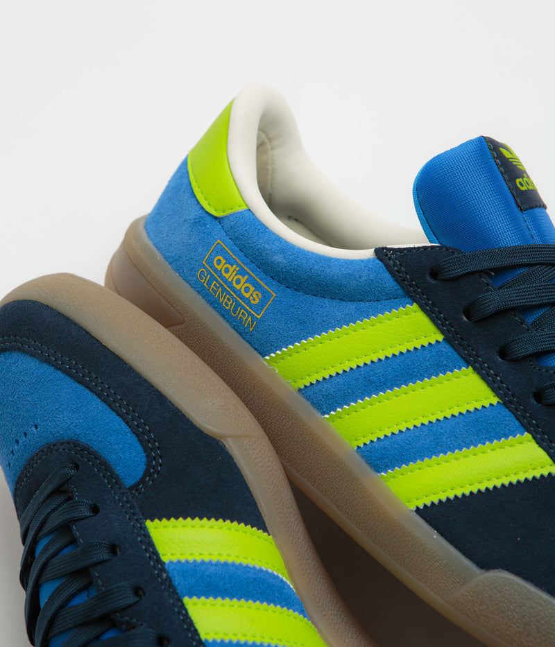 Adidas Glenburn Shoes in Bright Royal and Semi Solar Slime / Collegiate Navy