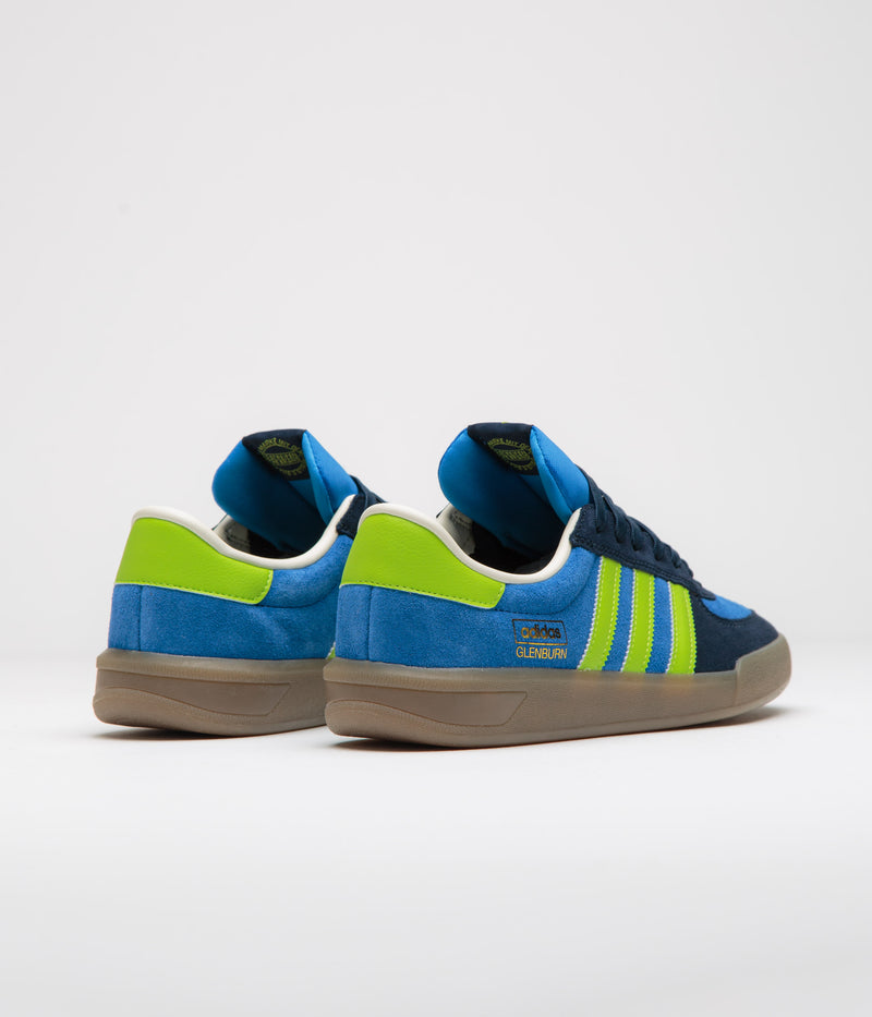 Adidas Glenburn Shoes in Bright Royal and Semi Solar Slime / Collegiate Navy