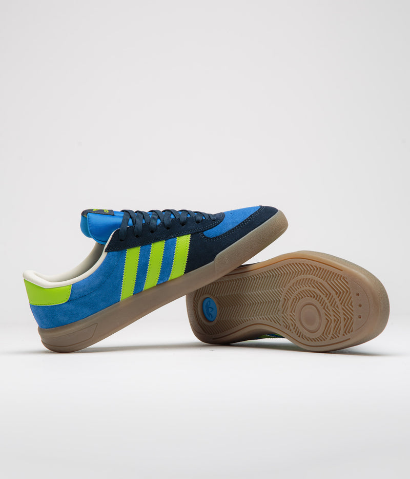 Adidas Glenburn Shoes in Bright Royal and Semi Solar Slime / Collegiate Navy