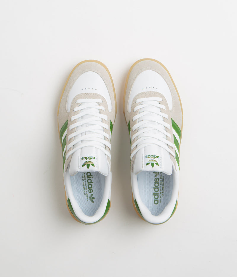 Adidas Glenburn Shoes in FTWR White and Crew Green / Gum3