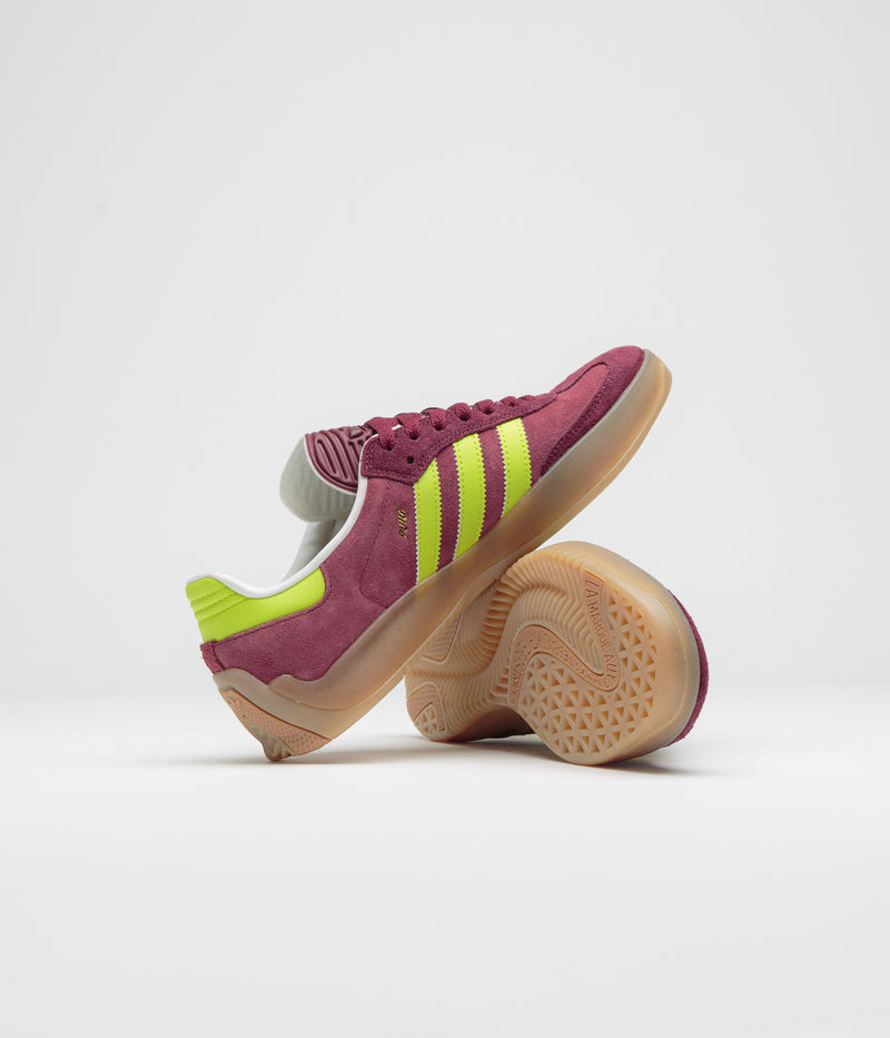 Adidas Puig Samba Shoes in Maroon and Semi Solar Yellow / Shadow Red