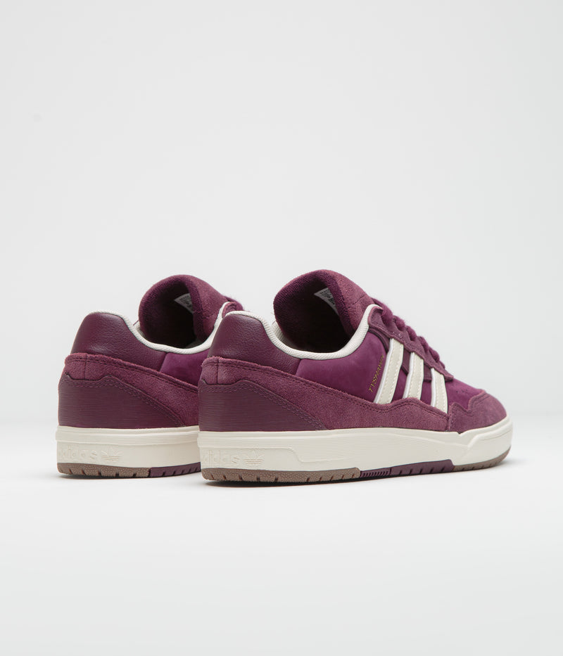 Adidas Tyshawn II Shoes in Maroon and Chalk White / Gold Metallic