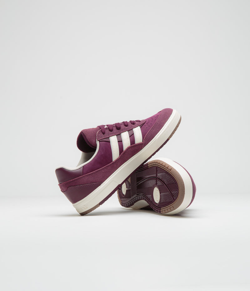 Adidas Tyshawn II Shoes in Maroon and Chalk White / Gold Metallic