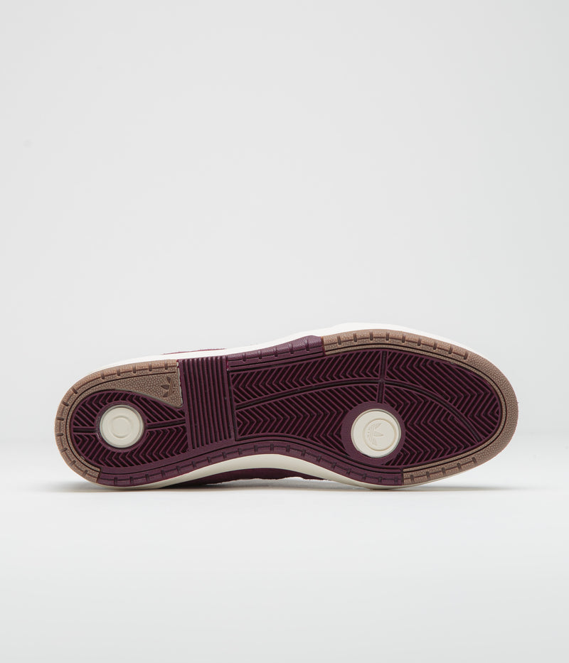 Adidas Tyshawn II Shoes in Maroon and Chalk White / Gold Metallic