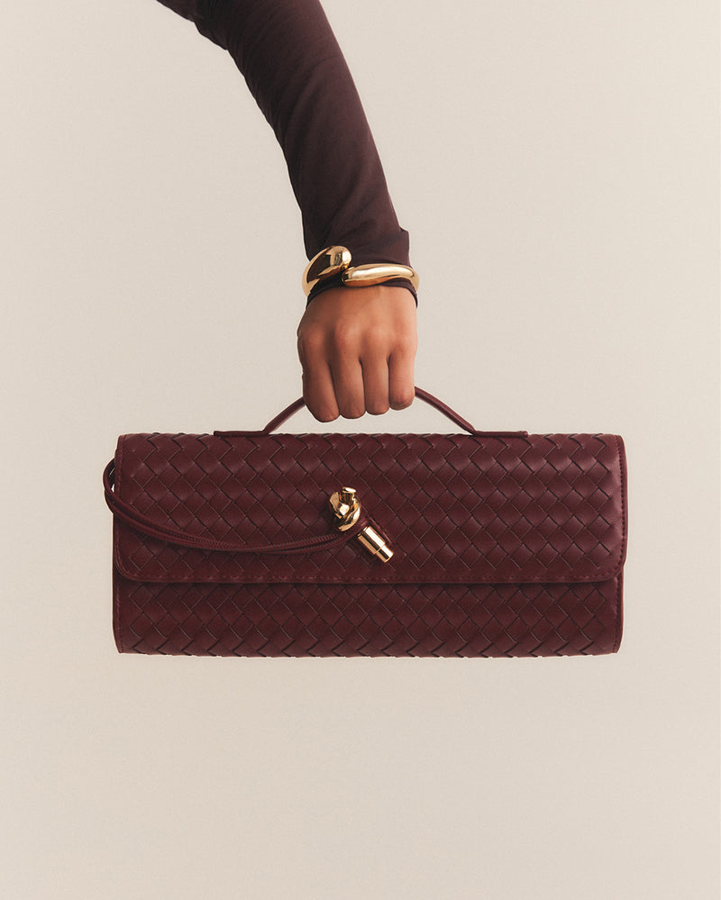 ALICE CLUTCH BAG - WINE-Handbags-Billini-Billini