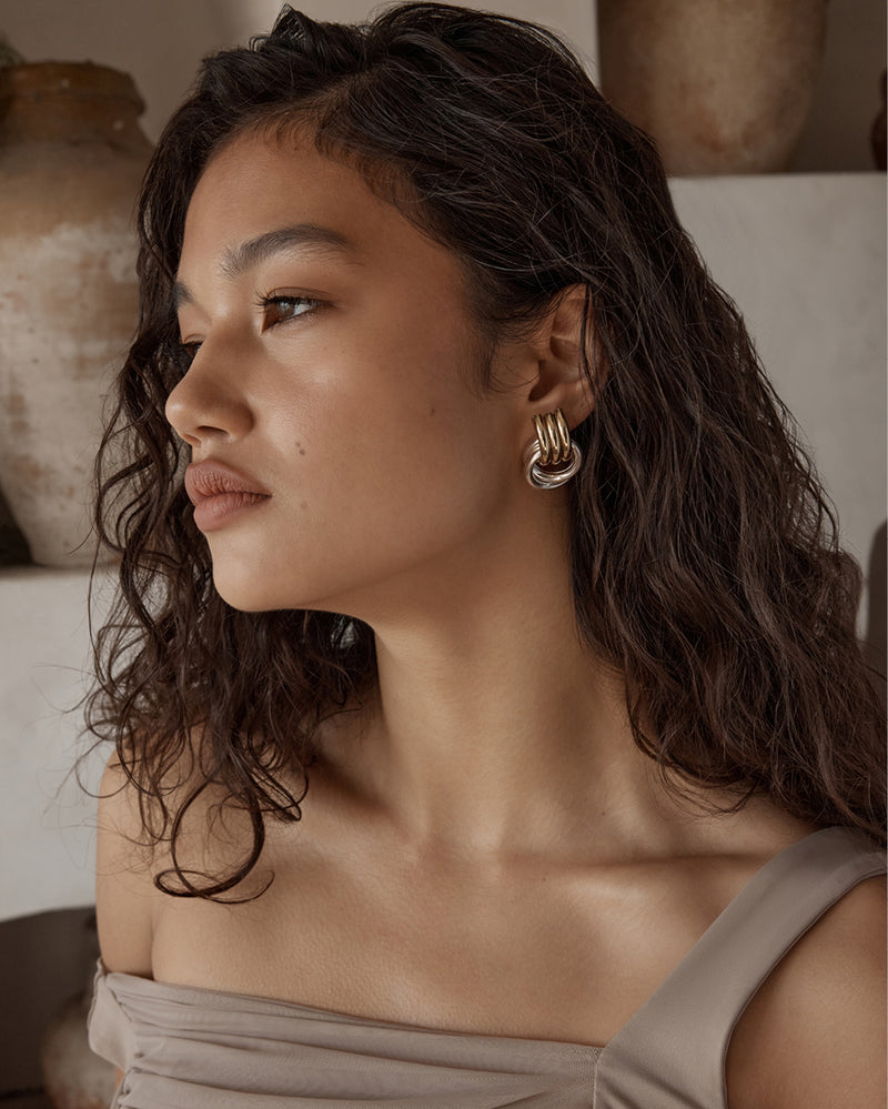 ANTHE EARRING - GOLD-SILVER-JEWELLERY-Billini-O/S-Billini