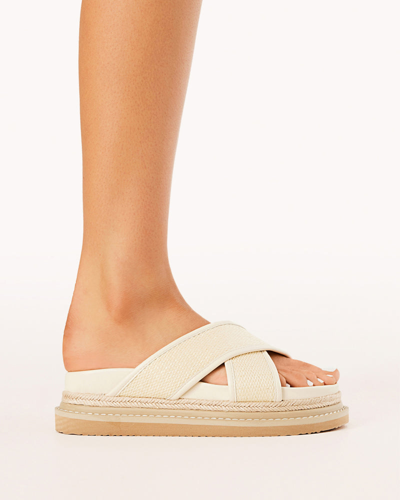 AYSHA - CREAM RAFFIA-Sandals-Billini-Billini