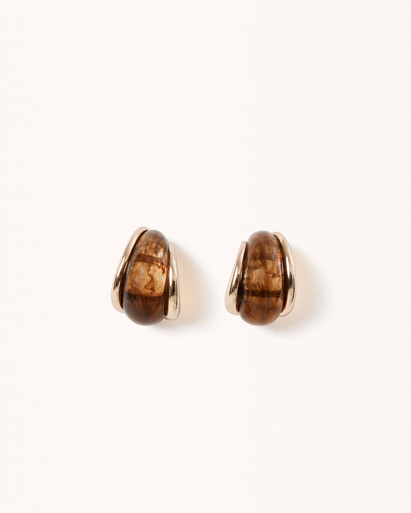 BETTY EARRINGS - GOLD-TOFFEE TORT-JEWELLERY-Billini-Billini