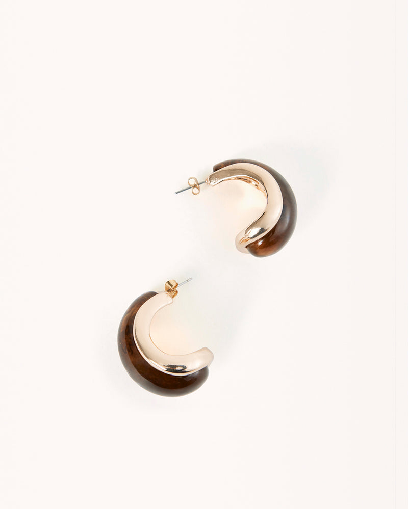 BETTY EARRINGS - GOLD-TOFFEE TORT-JEWELLERY-Billini-Billini