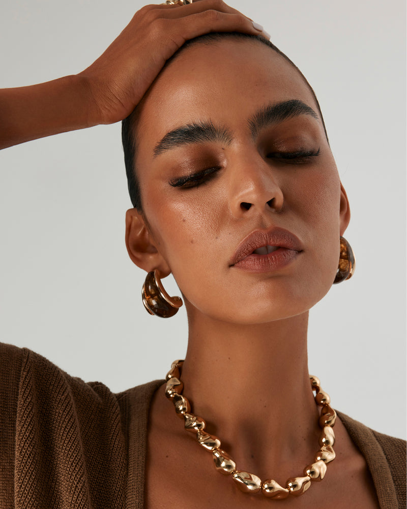 BETTY EARRINGS - GOLD-TOFFEE TORT-JEWELLERY-Billini-Billini
