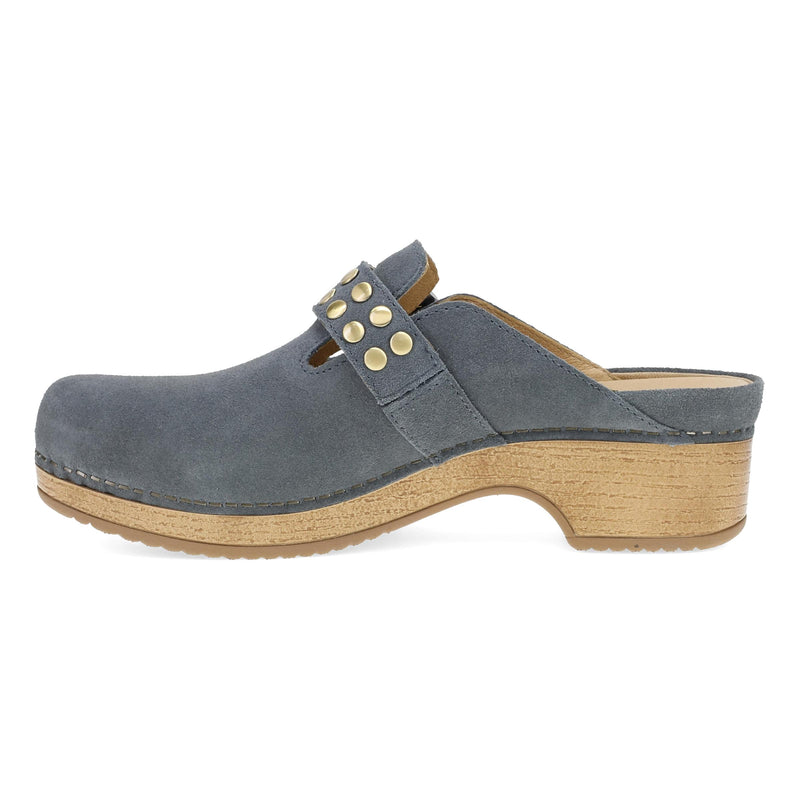 Side image of Branson Clog Dusty Blue Leather