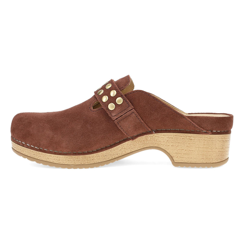 Side image of Branson Clog Mahogany Leather