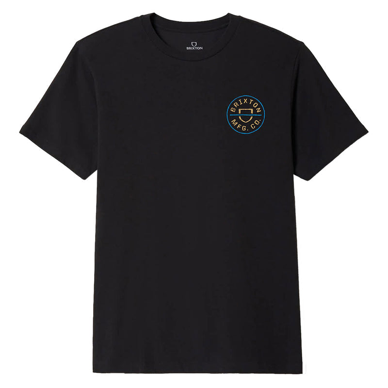 Brixton Crest II T-Shirt - Black/Copper/Medium Blue