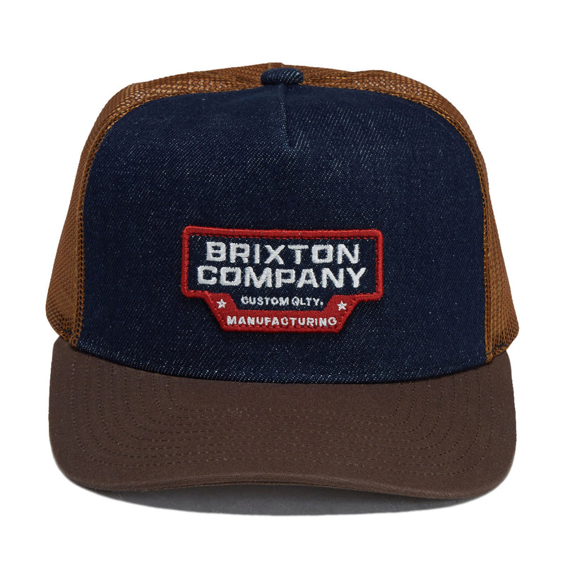 Brixton Reeves Trucker Hat - Washed Denim/Caramel