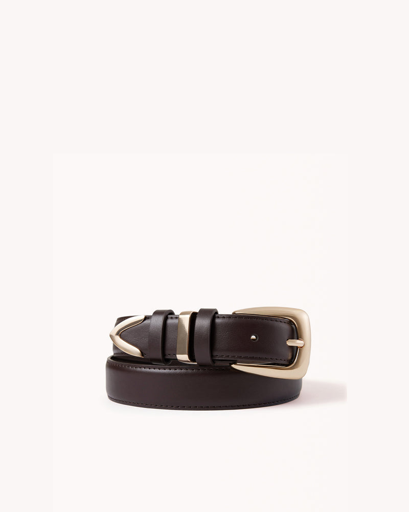 BRYNLEE BELT - DARK CACAO-GOLD-BELTS-Billini-Billini