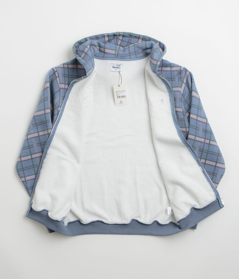 Butter Goods Edge Applique Zip-Thru Hoodie in Plaid