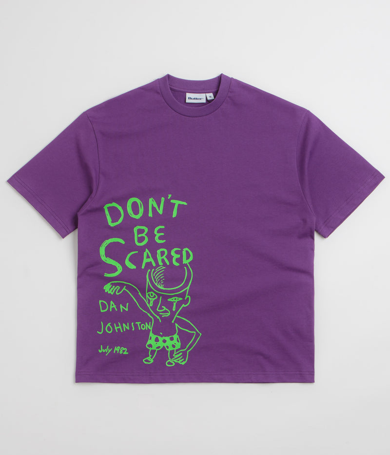 Butter Goods x Daniel Johnston Don't Be Scared T-Shirt in Grape