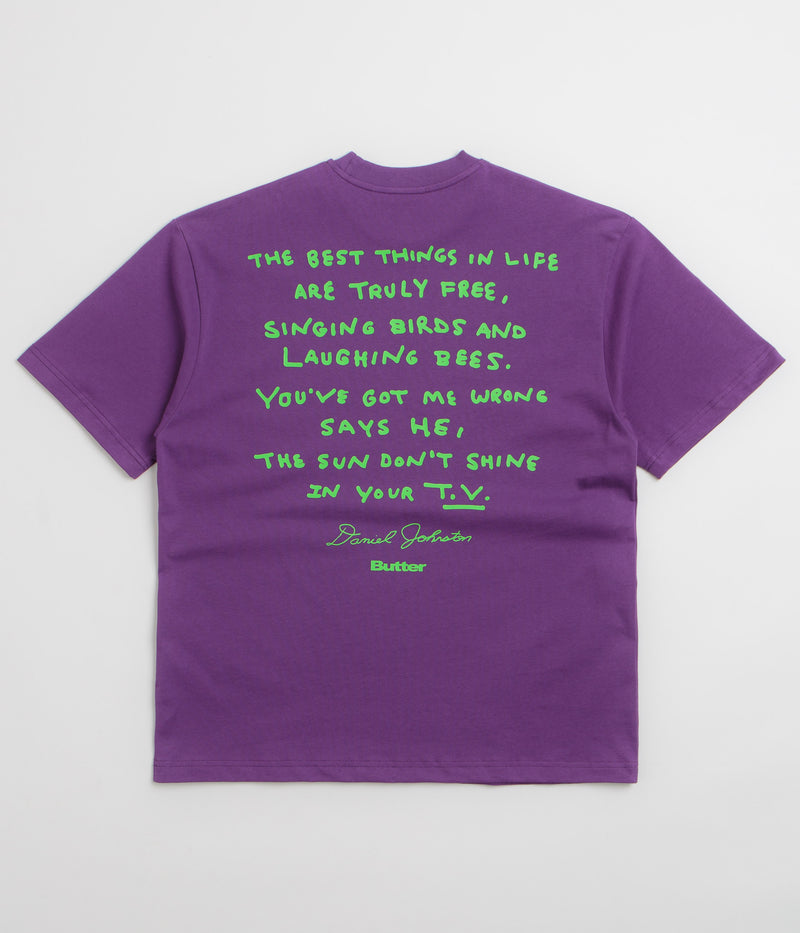 Butter Goods x Daniel Johnston Don't Be Scared T-Shirt in Grape