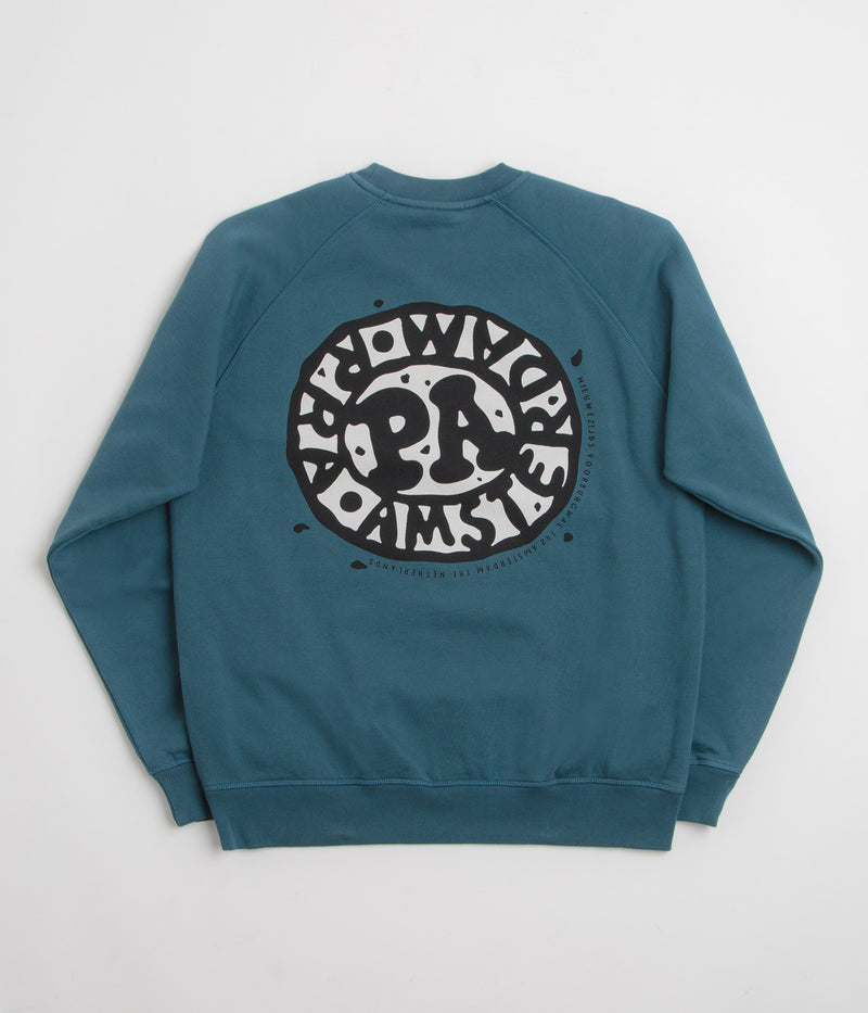 by Parra Amsterdammed Crewneck Sweatshirt in Washed Blue