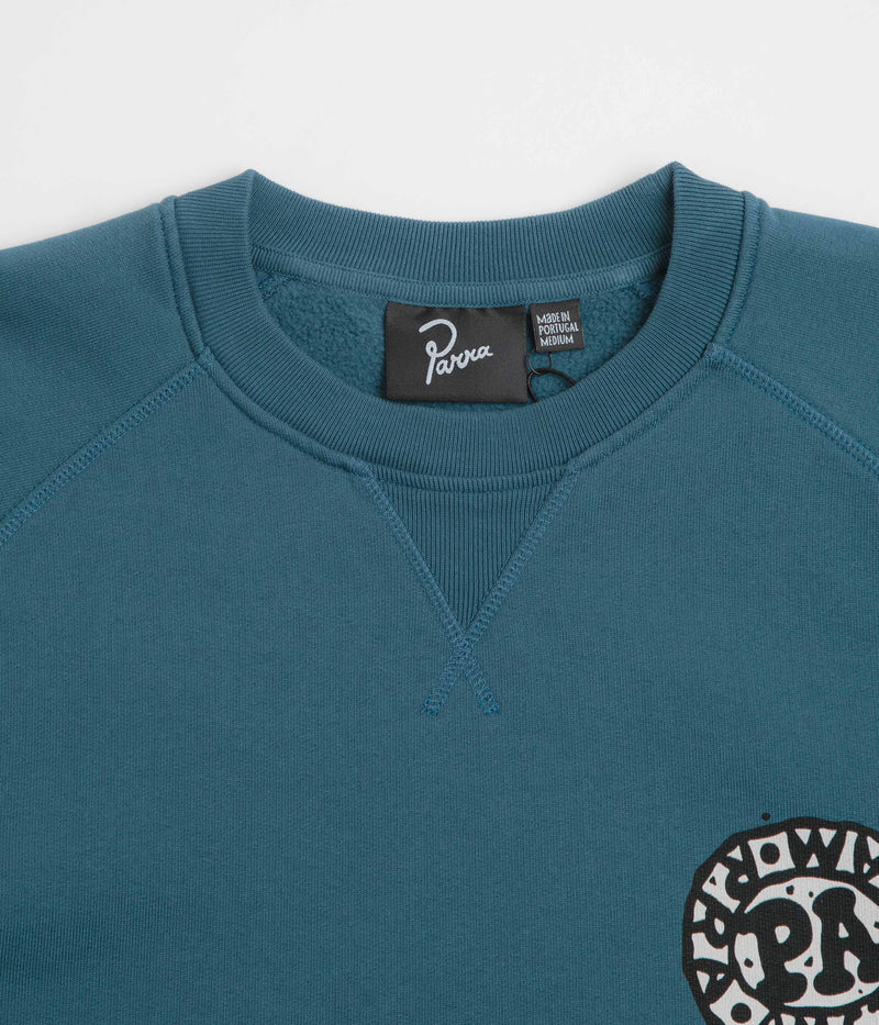 by Parra Amsterdammed Crewneck Sweatshirt in Washed Blue