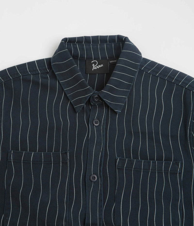 by Parra Meandering Lines Shirt in Navy Blue