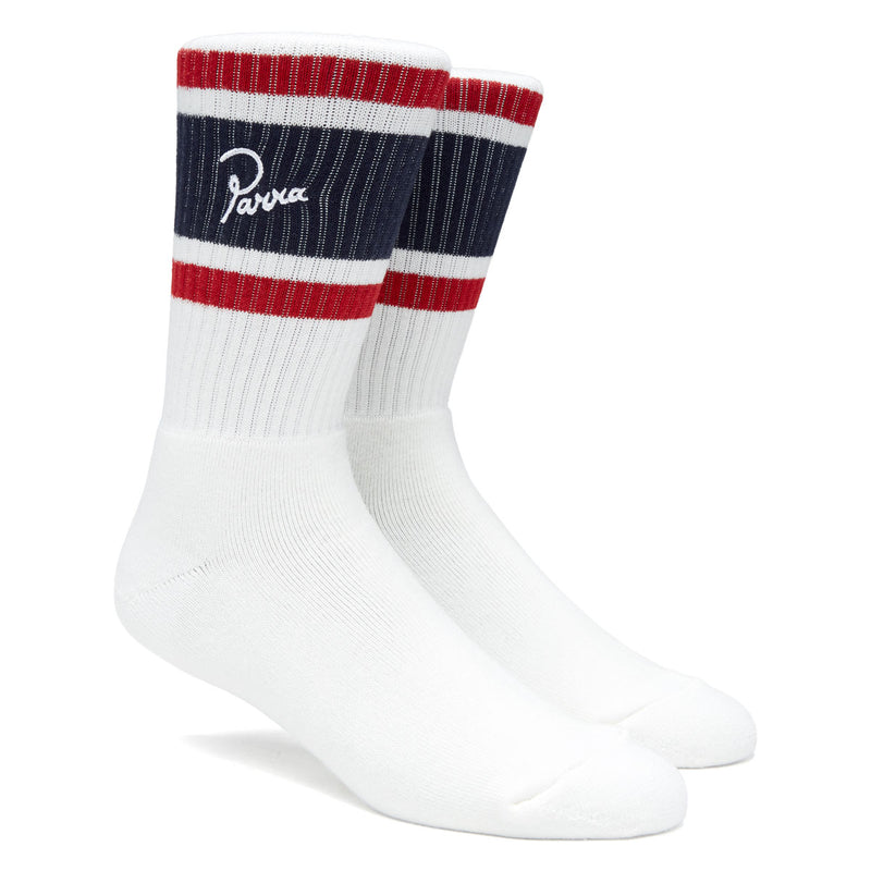 By Parra Signature Striped Crew Socks - White II