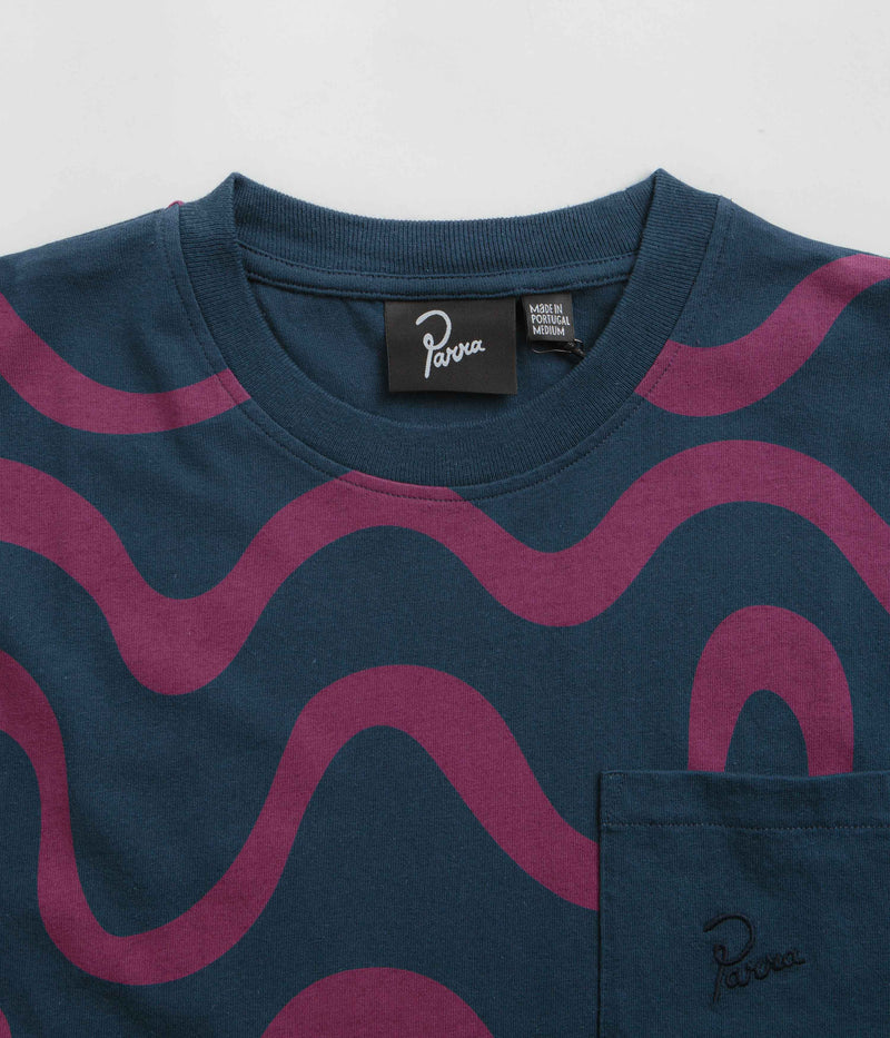 by Parra Sound Waved T-Shirt in Navy Blue