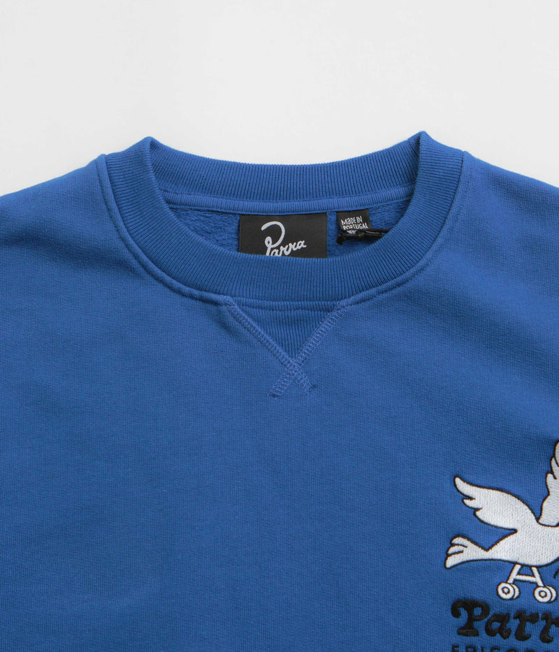 by Parra Wheel Chested Bird Crewneck Sweatshirt in Blue