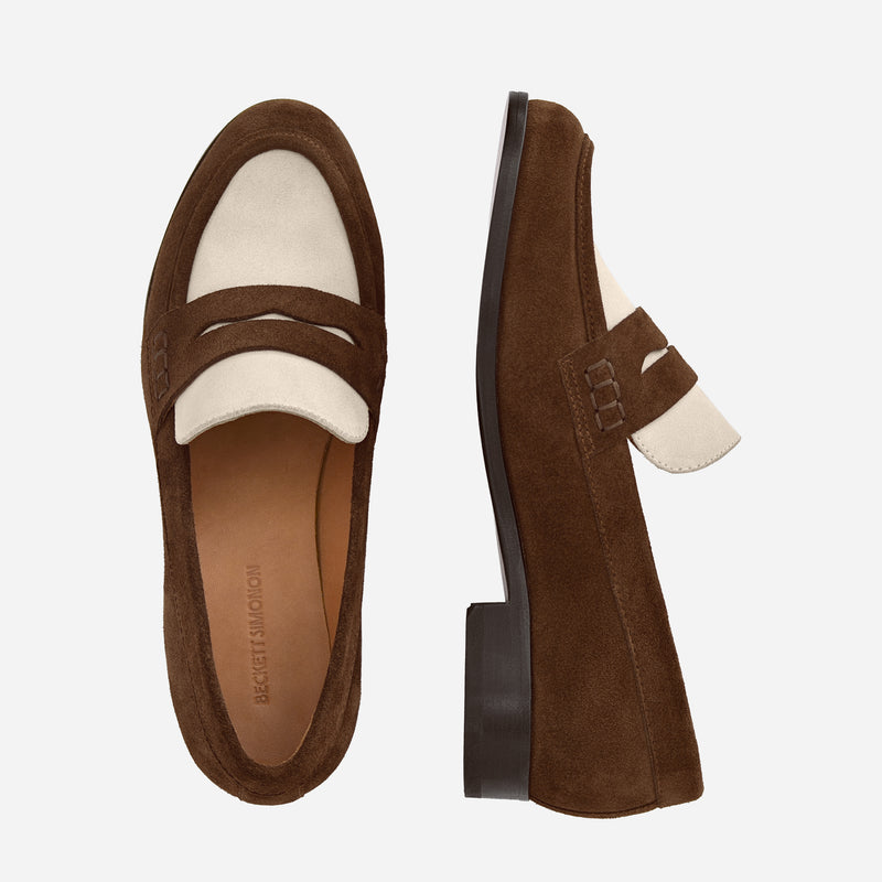 Camille Penny Loafers - Water Repellent Suede - Women's