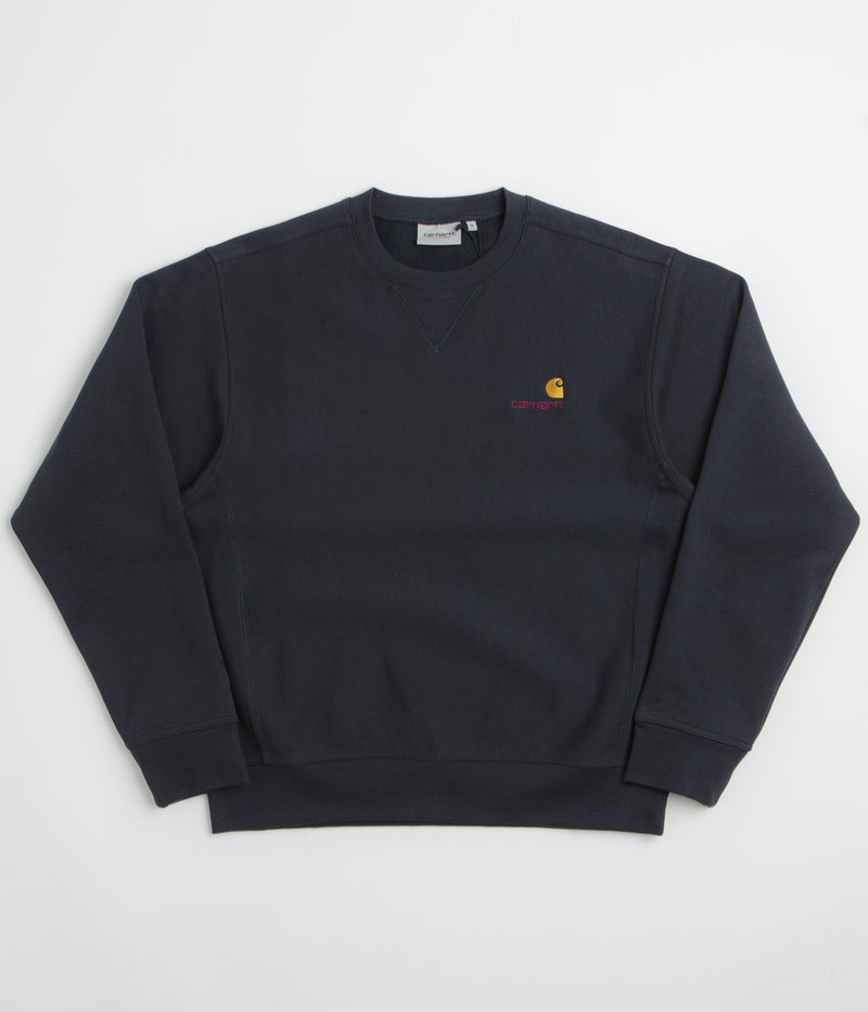 Carhartt American Script Crewneck Sweatshirt in Deep Night