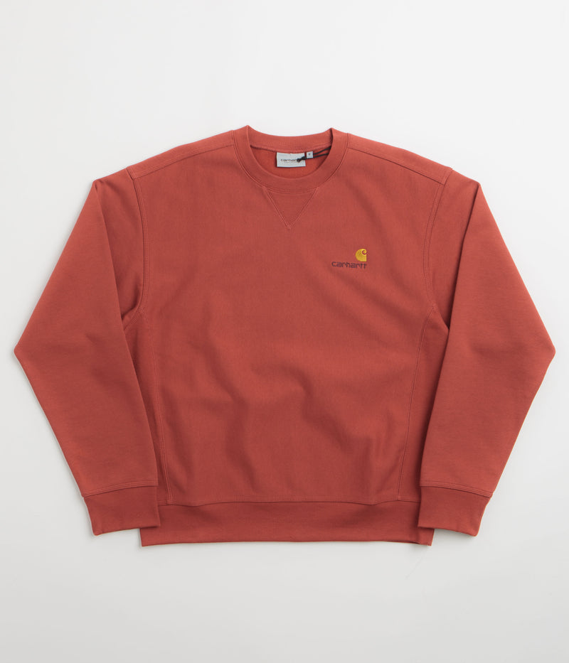 Carhartt American Script Crewneck Sweatshirt in Oxide Red