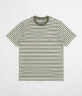 Carhartt Ezra Pocket T-Shirt in Ezra Stripe and Leaf / Wax