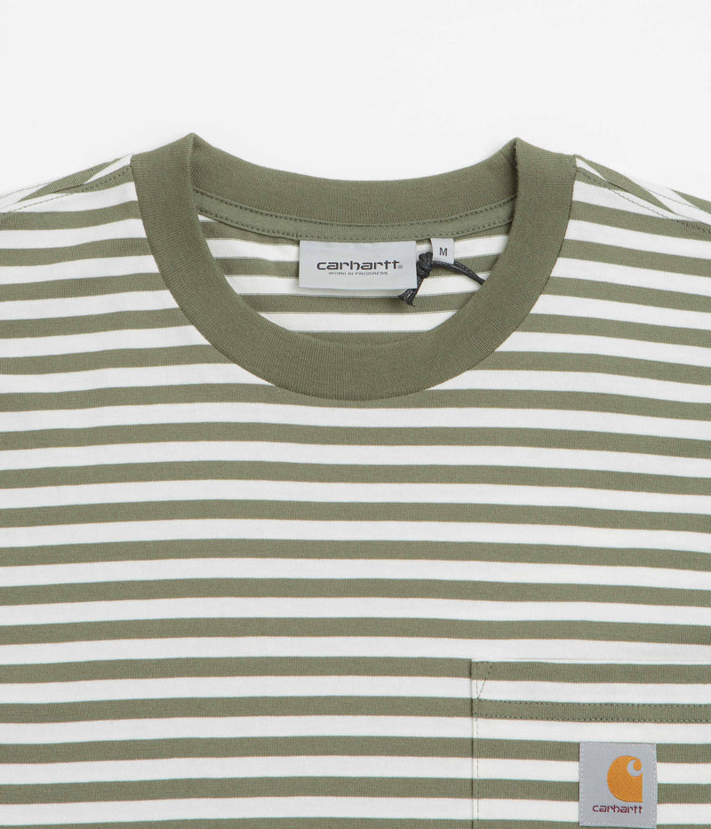 Carhartt Ezra Pocket T-Shirt in Ezra Stripe and Leaf / Wax