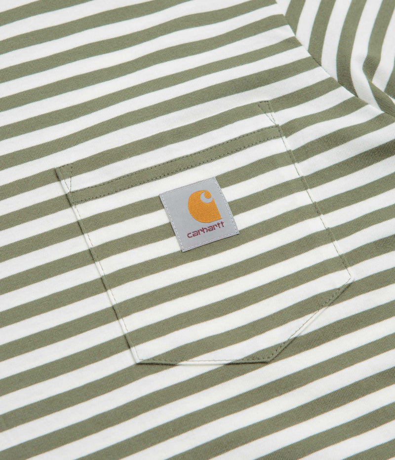 Carhartt Ezra Pocket T-Shirt in Ezra Stripe and Leaf / Wax