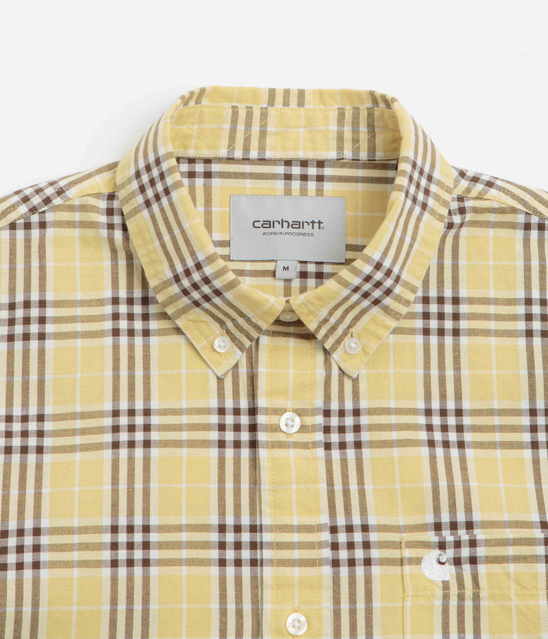 Carhartt Niven Short Sleeve Shirt in Niven Check and Straw / Wax
