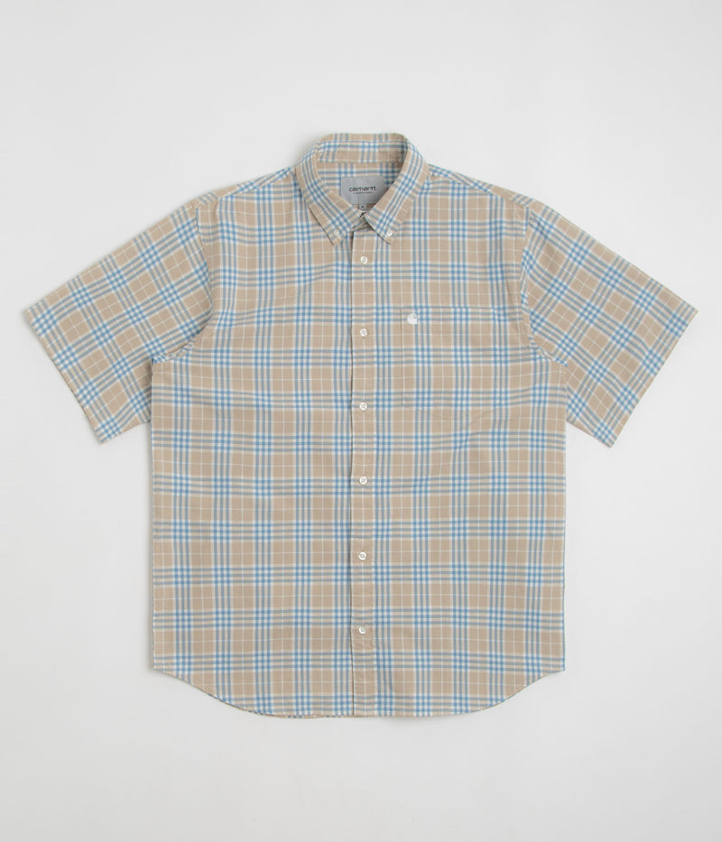 Carhartt Niven Short Sleeve Shirt in Niven Check and Wall / Wax