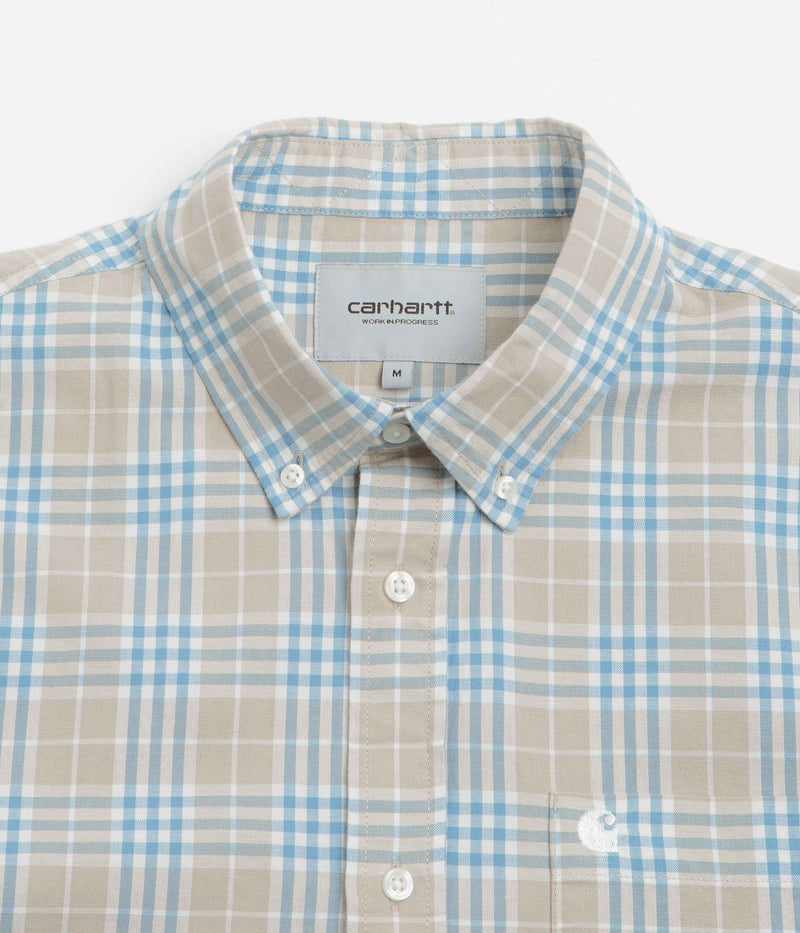 Carhartt Niven Short Sleeve Shirt in Niven Check and Wall / Wax