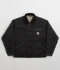Carhartt OG Detroit Jacket in Black and Black Stone Washed