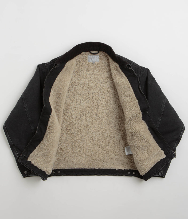Carhartt OG Detroit Jacket in Black and Black Stone Washed