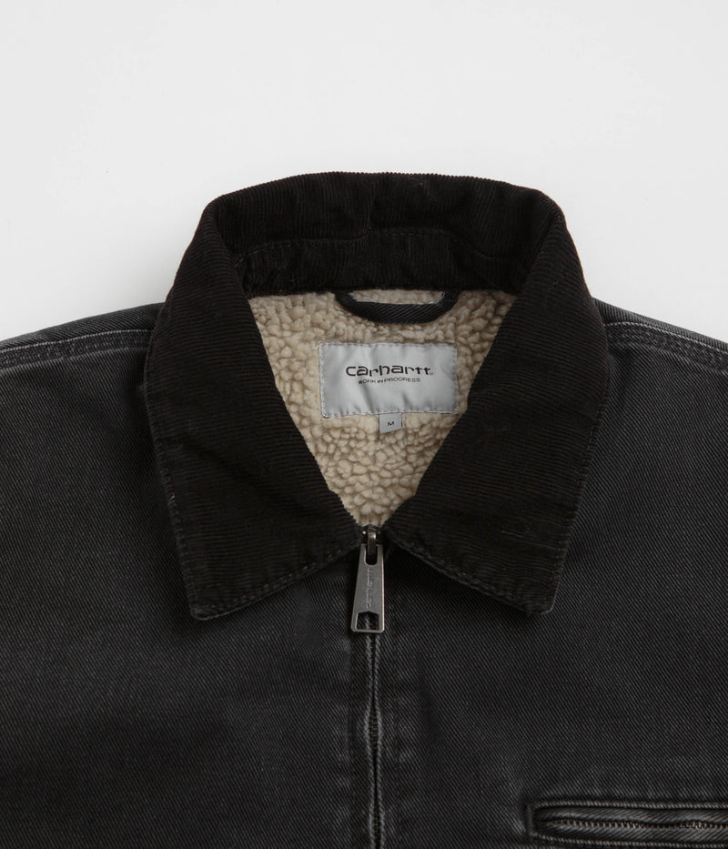 Carhartt OG Detroit Jacket in Black and Black Stone Washed