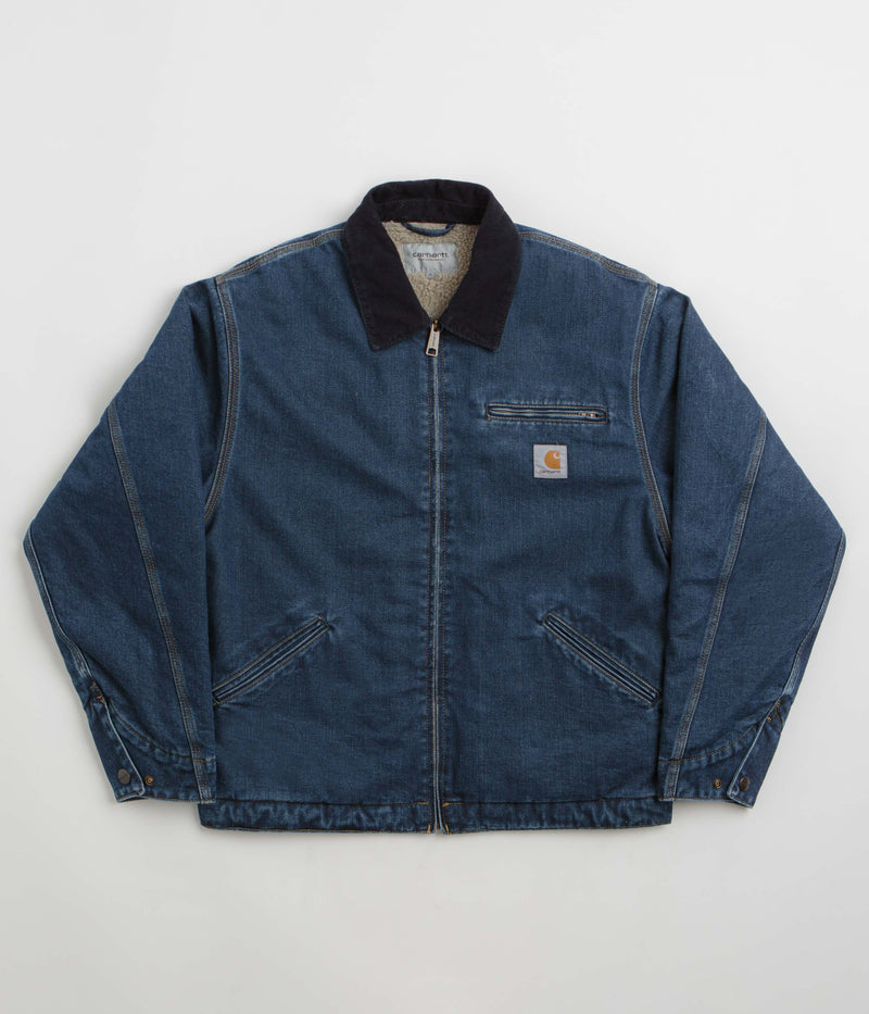 Carhartt OG Detroit Jacket in Blue and Dark Navy Stone Washed