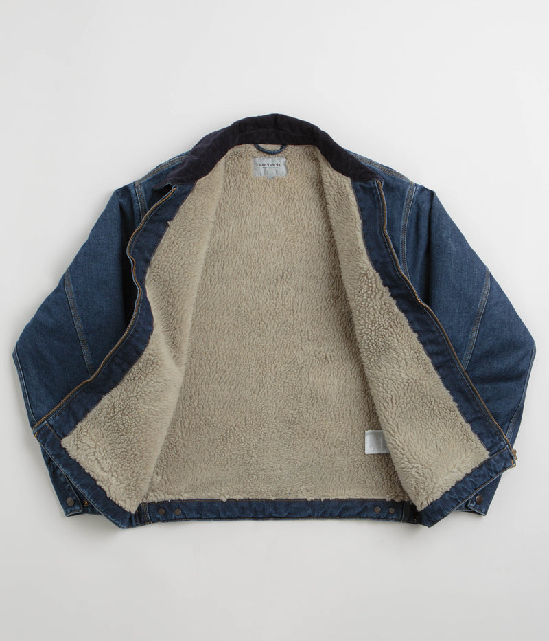 Carhartt OG Detroit Jacket in Blue and Dark Navy Stone Washed