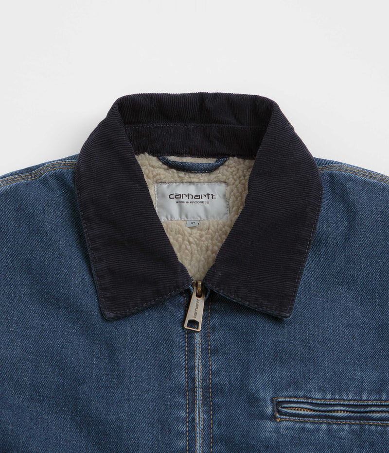Carhartt OG Detroit Jacket in Blue and Dark Navy Stone Washed