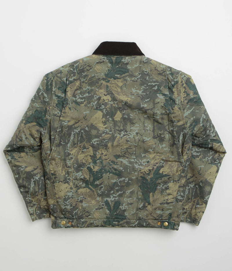 Carhartt OG Detroit Jacket in Camo Combi and Green / Black Stone Washed
